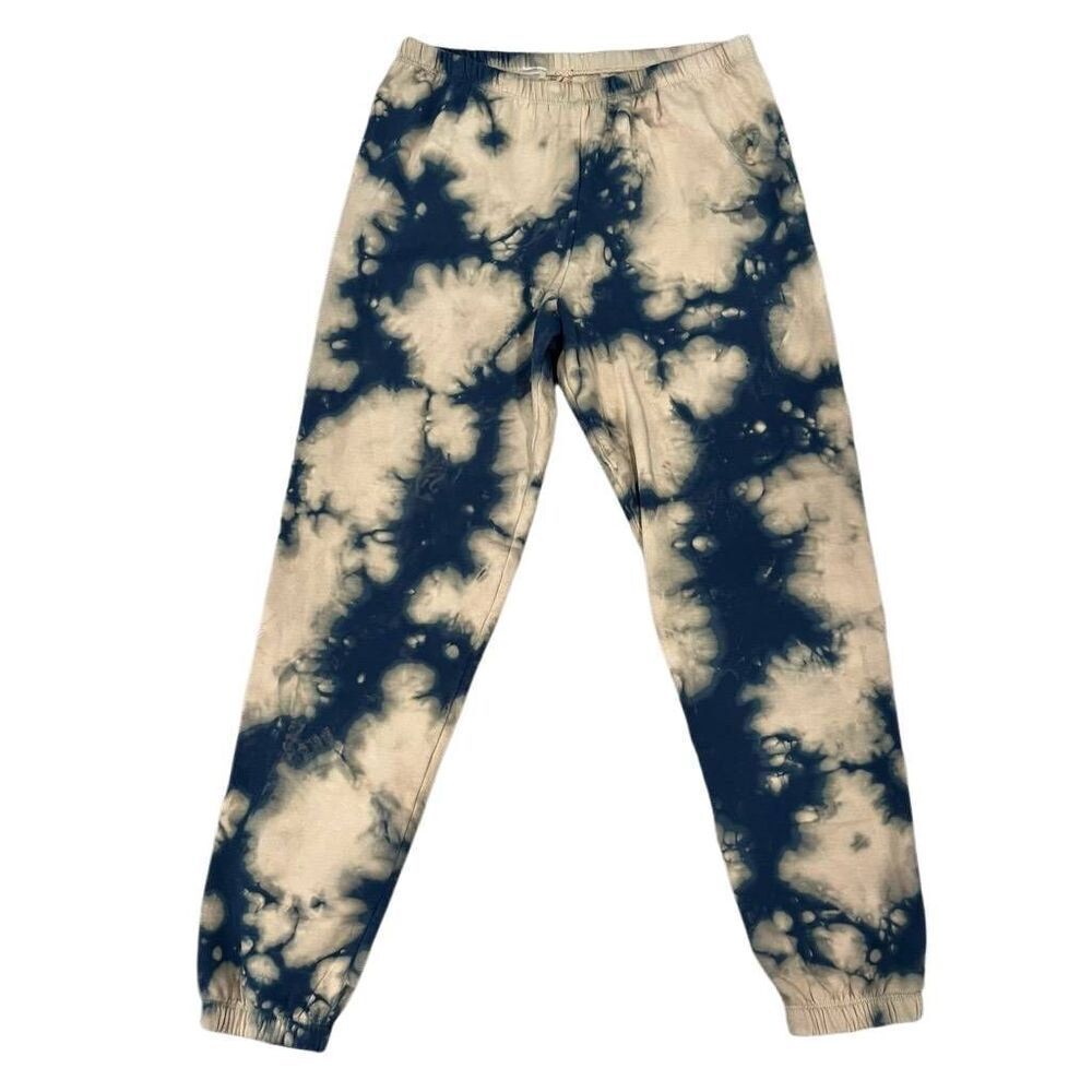 Lacusa Anthropologie Jogger Pants Women's Medium‎ Beige Pull-On Tie Dye Stretch
